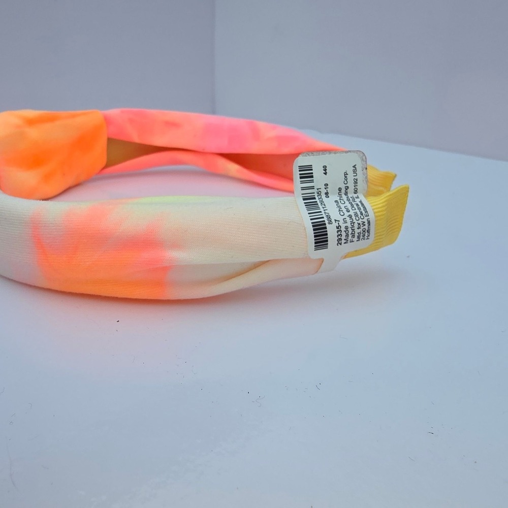 Claires Headband Womens Girls One Size Neon Tie Dye Knotted Padded Chunky Pink - Picture 12 of 12